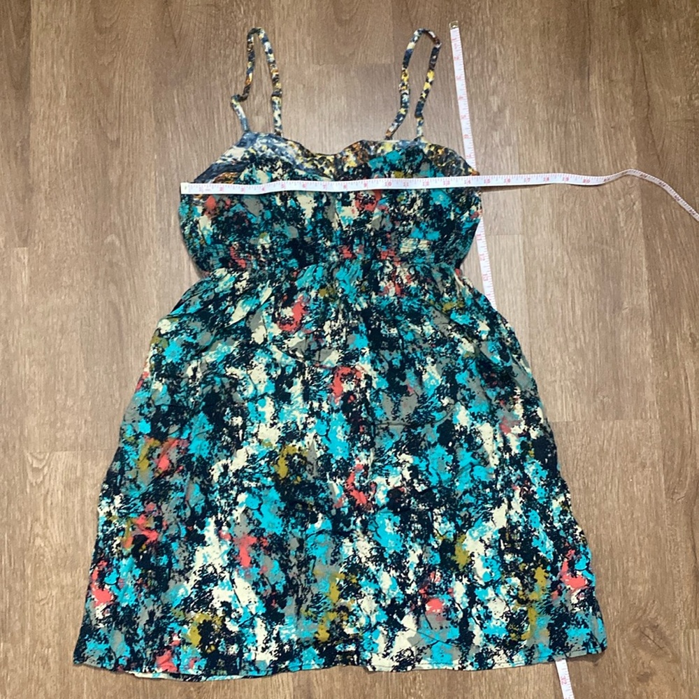 Xhiliration Medium Abstract printed dress adjustable straps pockets